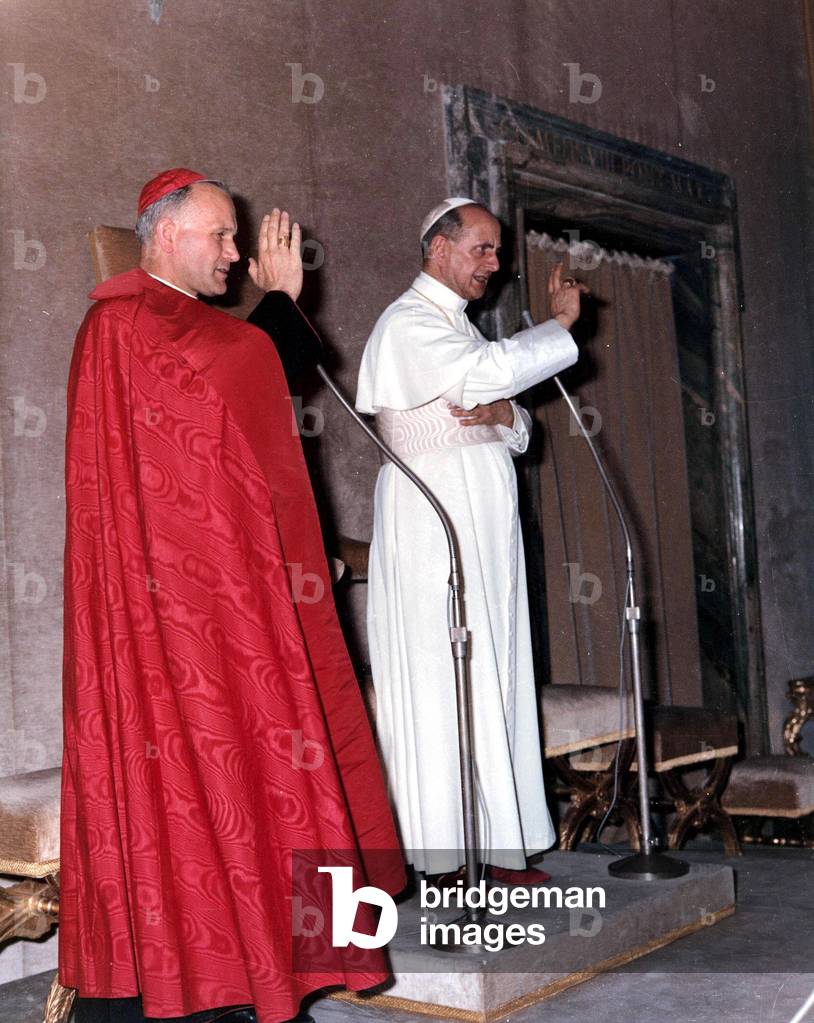 Pope Paul VI meets Polish Cardinal Karol Wojtyla, Vatican City, 1967 (photo)