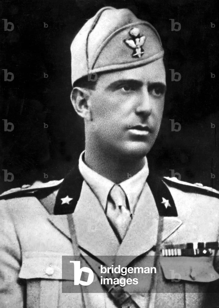 King Humbert II of Savoy in uniform (b/w photo)