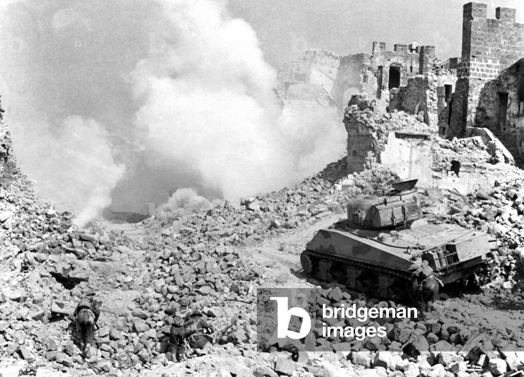 Mount Cassin Battle, 1944 (b/w photo)