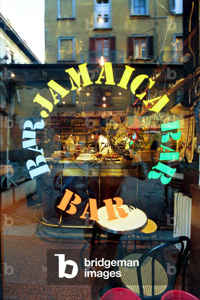 Entrance of the Jamaica bar in via Brera, Milan (photo)