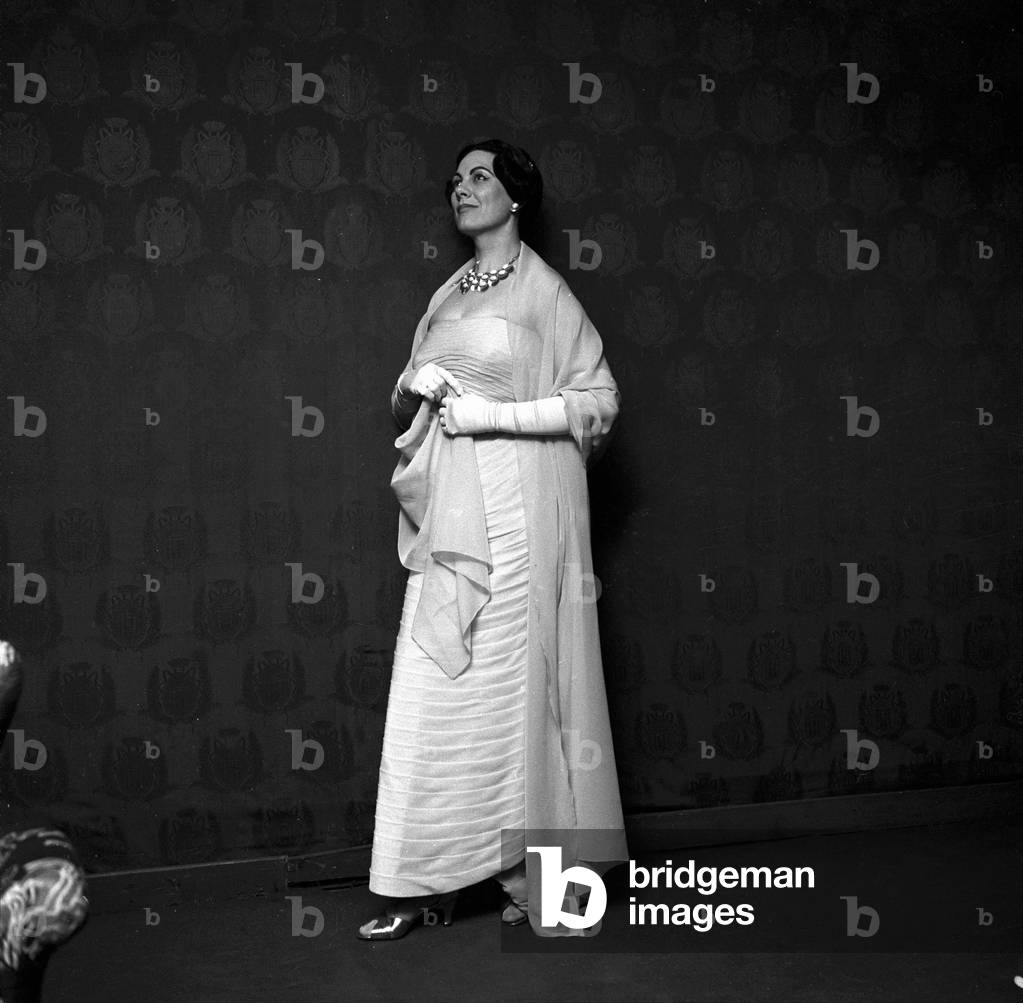 Milan, 28/04/1958. Portrait de la cantatrice soprano Renata Tebaldi (1922 - 2004). © Farabola/ Leemage