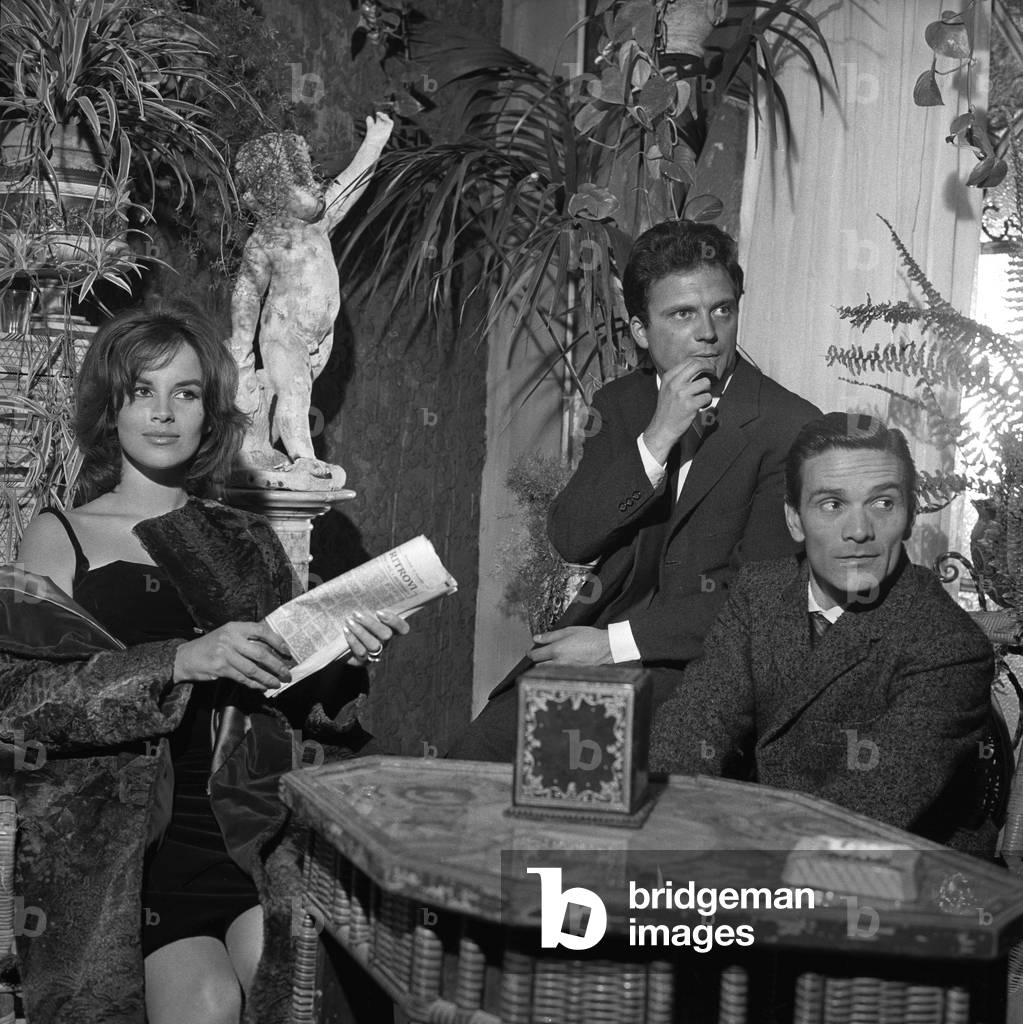 Antonella Lualdi, Franco Interlenghi and Pier Paolo Pasolini, 1959 (b/w photo)