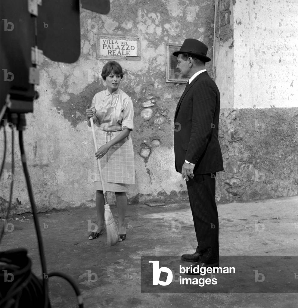 Capri 21/09/1959. Clark Gable et Sophia Loren lors du tournage du film 