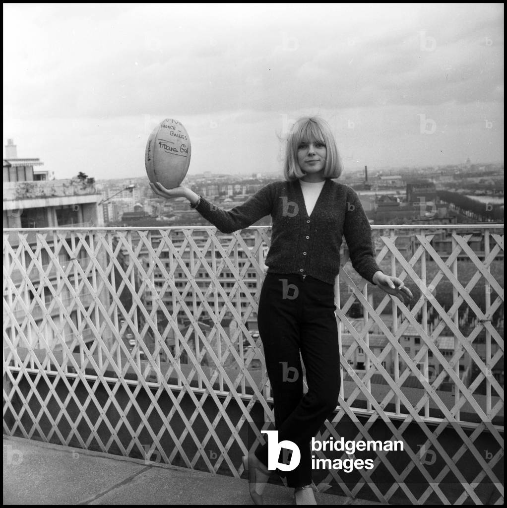 France Gall at home, Paris, 1966 (b/w photo)