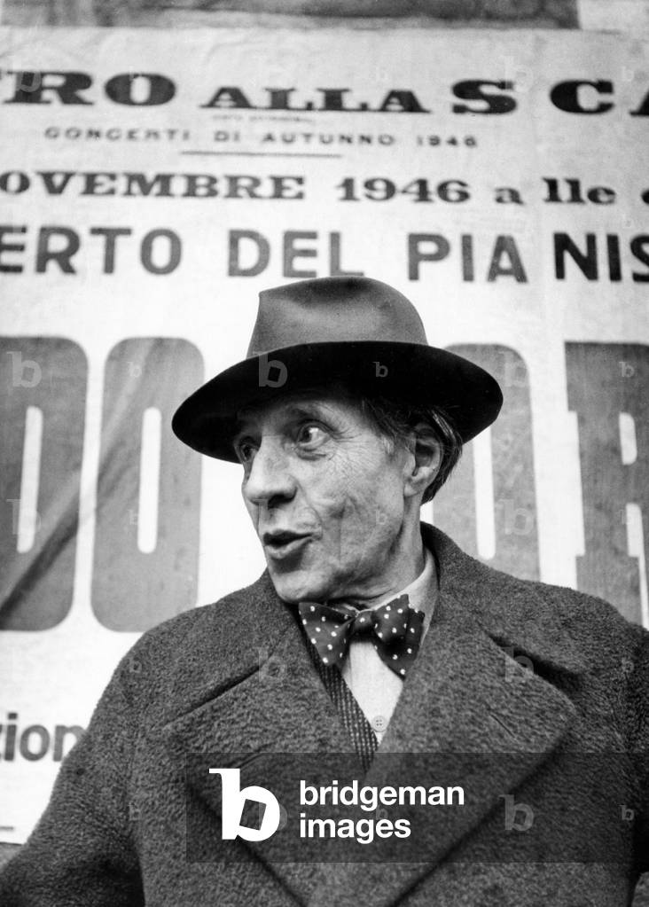 Alfred Cortot, Milan, 1946 (b/w photo)