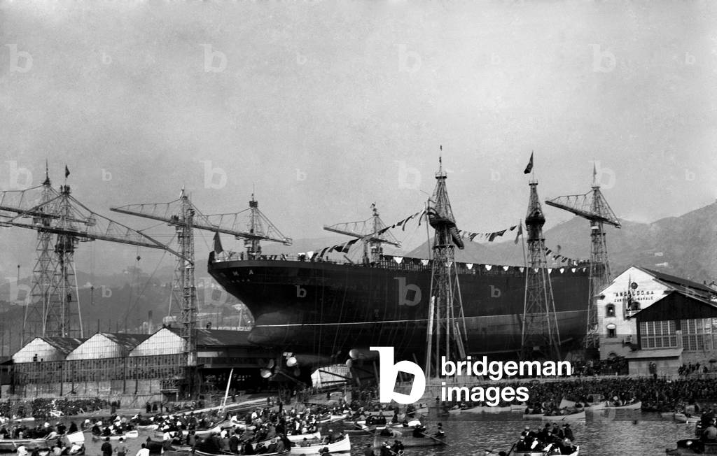 Launching ceremony of the transatlantic ship 