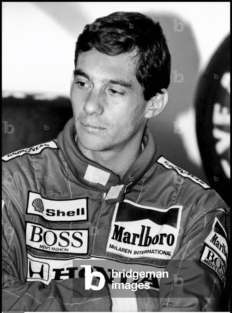 Ayrton Senna, 1988 (b/w photo)