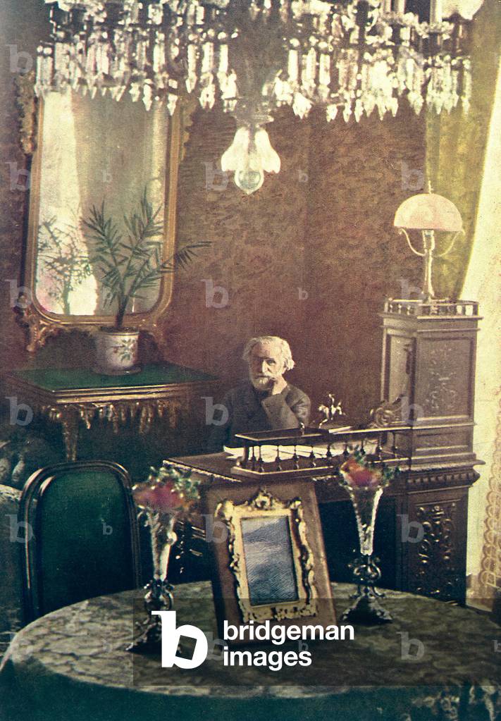 Giuseppe Verdi dans ses appartements de l'Hôtel de Milan en 1900