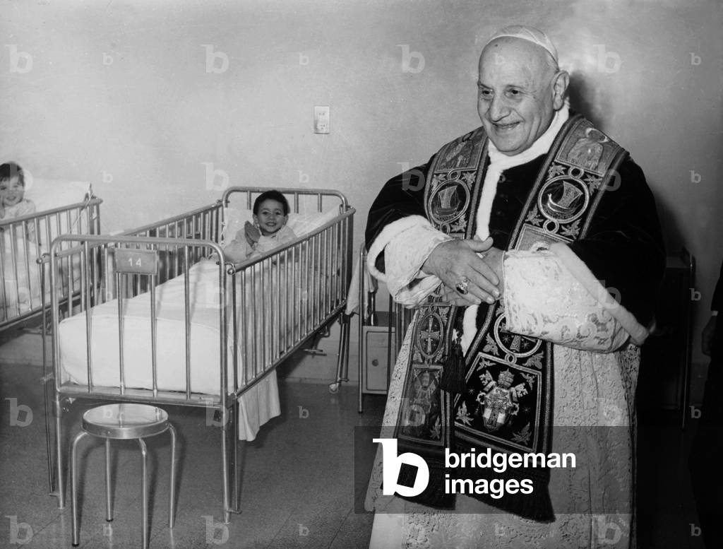 Pope John XXIII in Rome, 1958 (b/w photo)