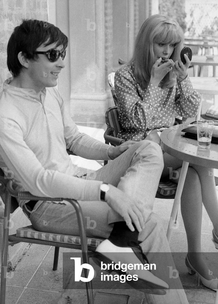 Catherine Deneuve and her husband David Bailey (b/w photo, 1966)