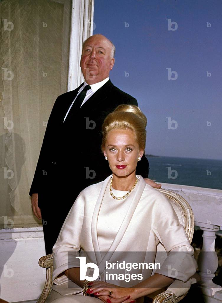 Tippi Hedren and Alfred Hitchcock, 1960s (photo)