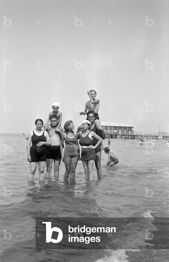 Bathers, Rimini, Italy, 1930s (b/w photo)