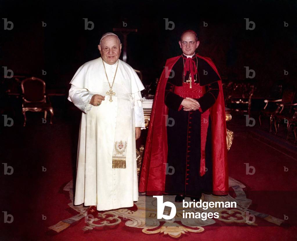 Pope John XXIII and Cardinal Giovanni Battista Montini, Vatican City, 1960s (photo)