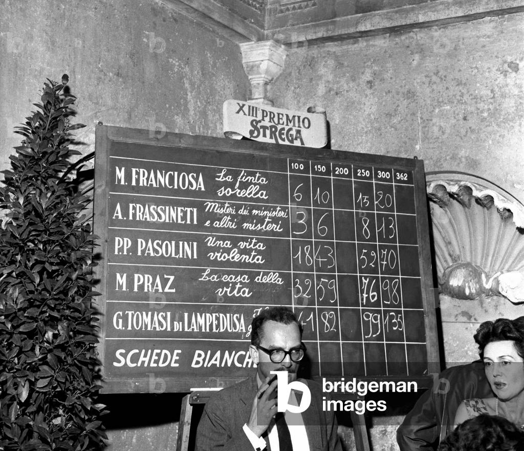 Rome 8/07/1959. Prix Strega. portrait de l'editeur italien Giangiacomo Feltrinelli (1926-1972). 