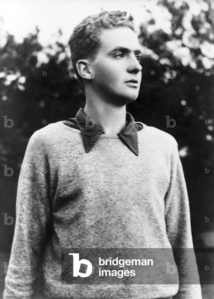 Prince Juan Carlos of Spain, Estoril, Portugal, 1955 (b/w photo)