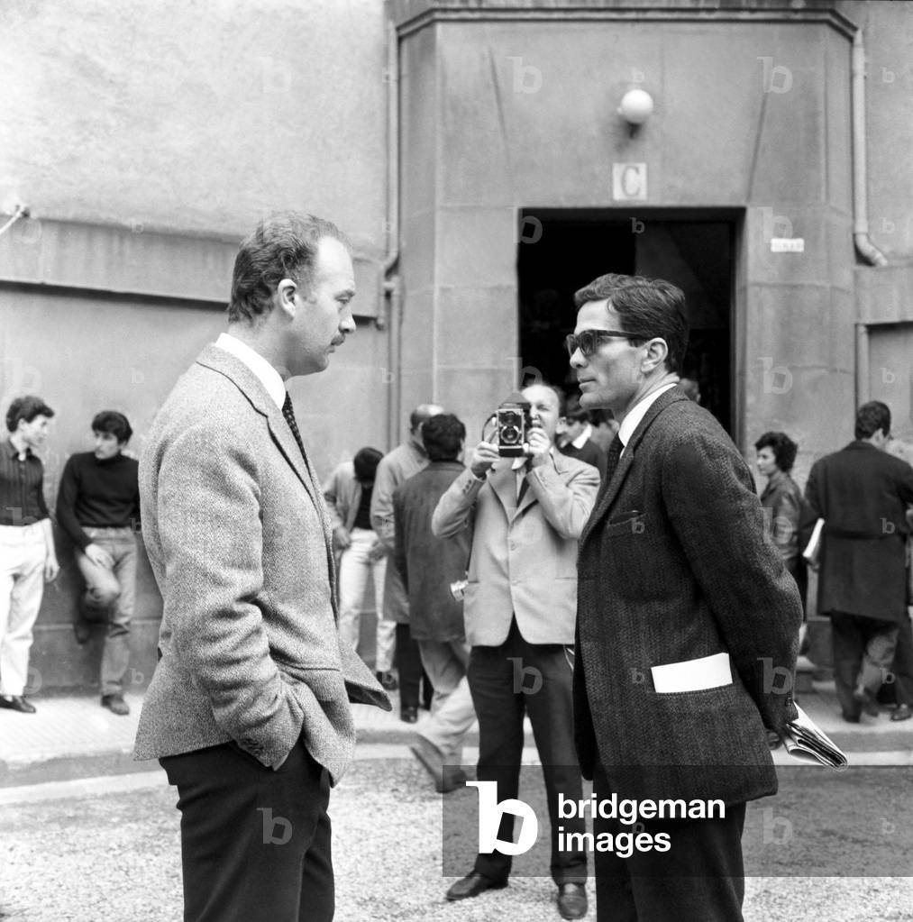 Alfredo Bini and Pier Paolo Pasolini, Rome, 1962 (b/w photo)
