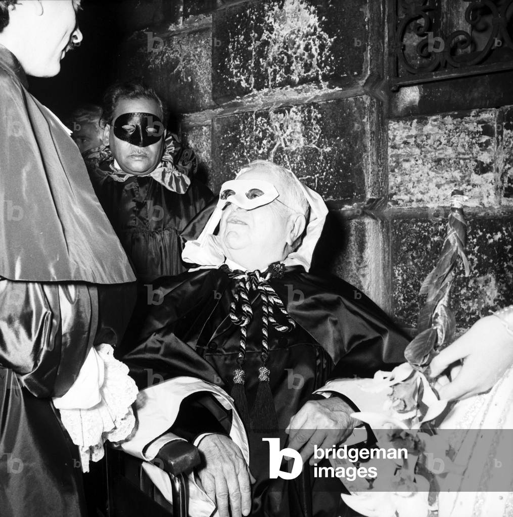 The Bal oriental at the Palazzo Labia, Venice, 1951 (b/w photo)