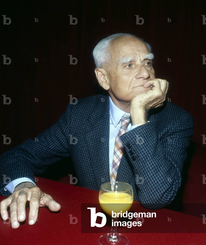 Portrait of the italian writer Alberto Moravia, 1980s (photo)
