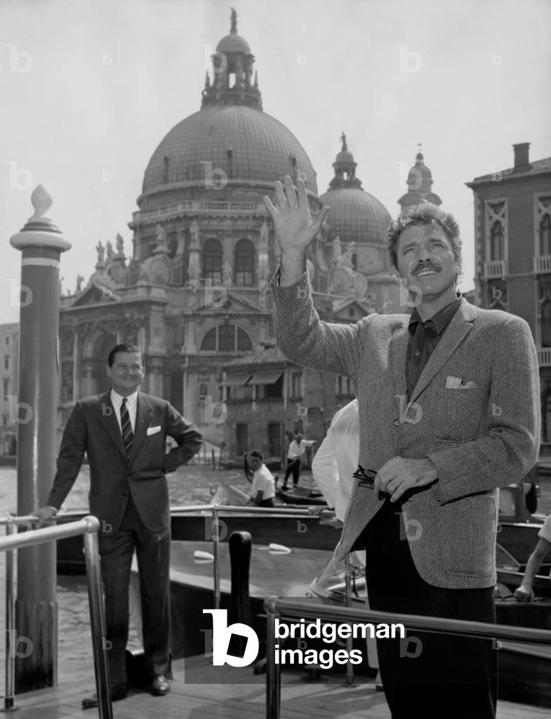 Burt Lancaster at the Mostra di Venezia, 1962 (b/w photo)