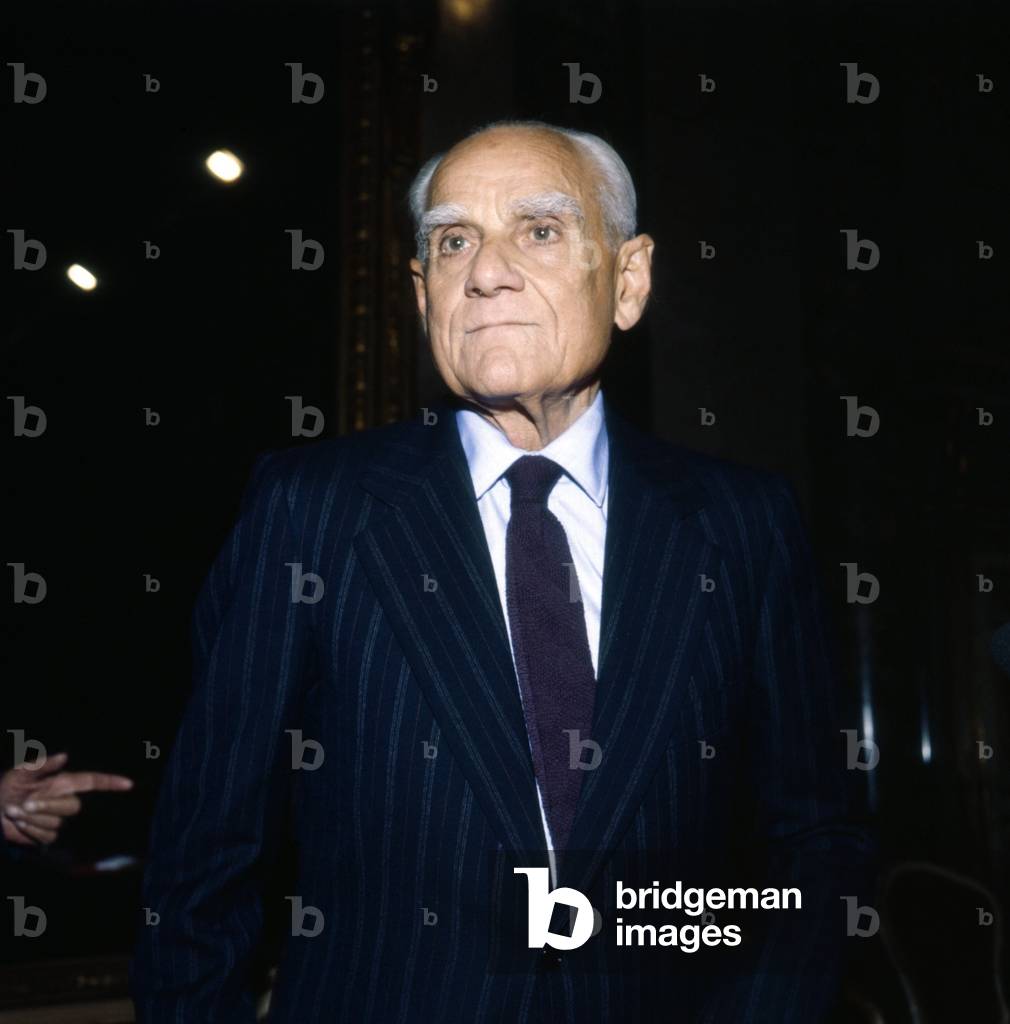 Portrait of Italian writer Alberto Moravia, 1980 (photo)