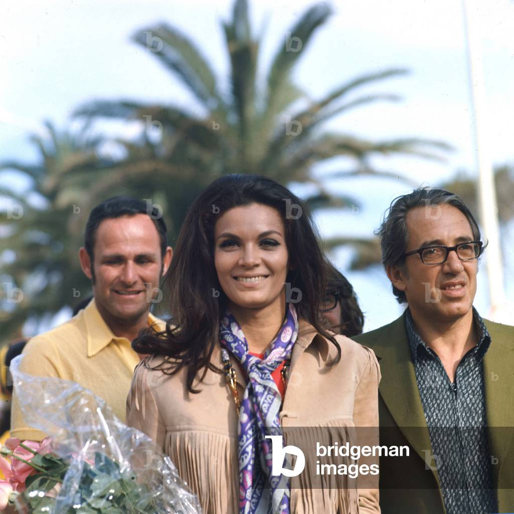 Cannes (France) 05/1960. 13eme Festival International de Cinéma à Cannes. Florinda Bolkan e Giuseppe Patroni Griffi.