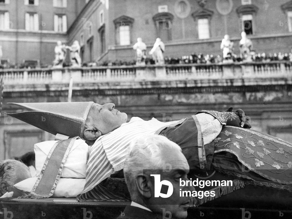 Funeral of Pope John XXIII, Vatican City, 1963 (b/w photo)