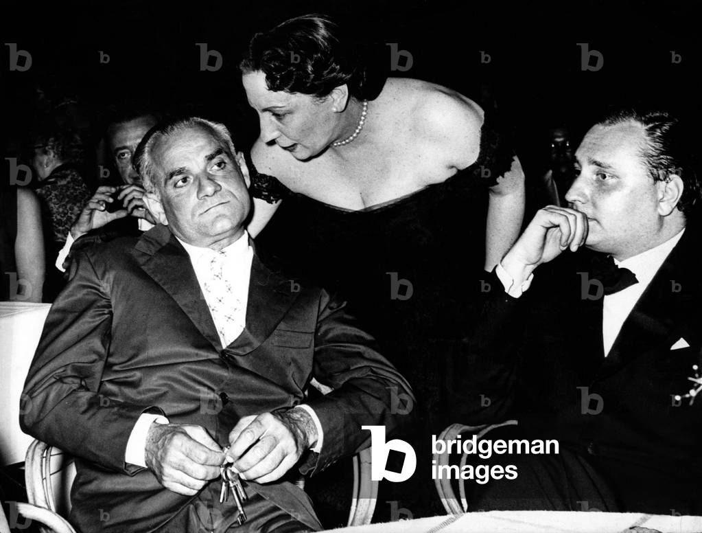 Alberto Moravia, Maria Villavecchia Bellonci and Elemire Zolla, Rome, 1960s (b/w photo)
