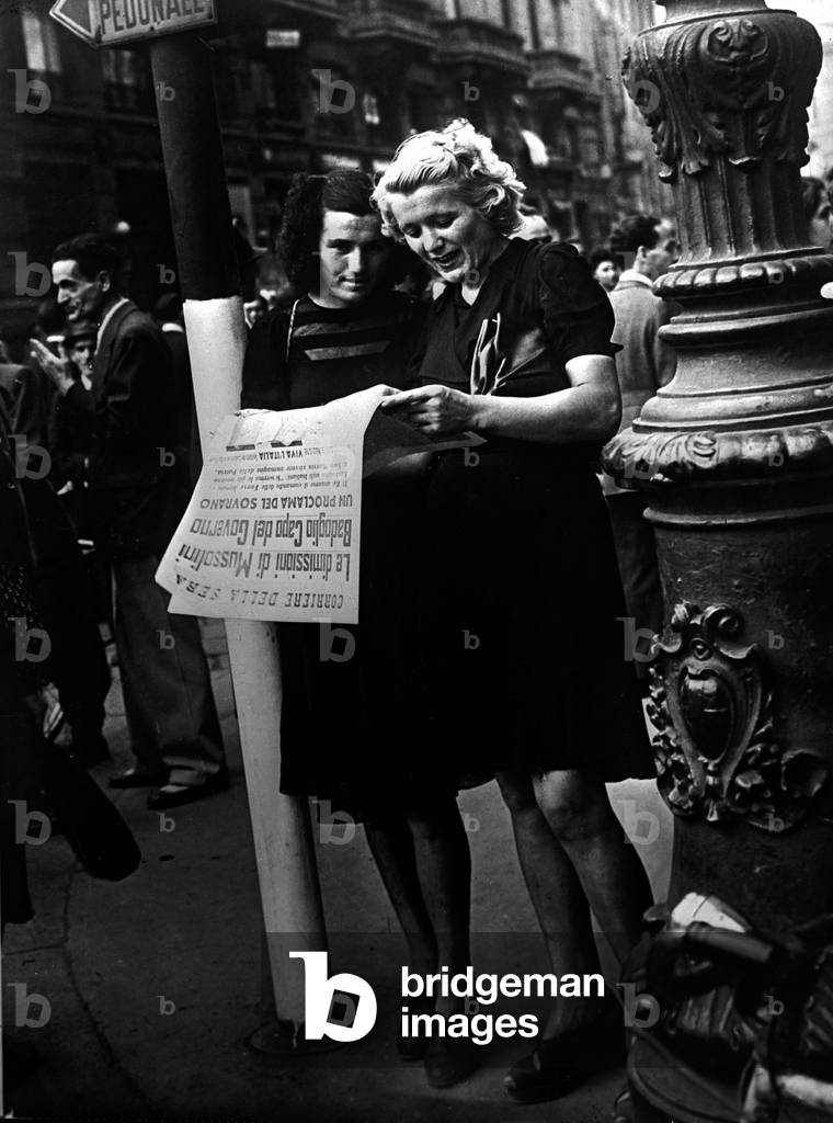 The Fall of Fascism in Italy, Milan, 1943 (b/w photo)