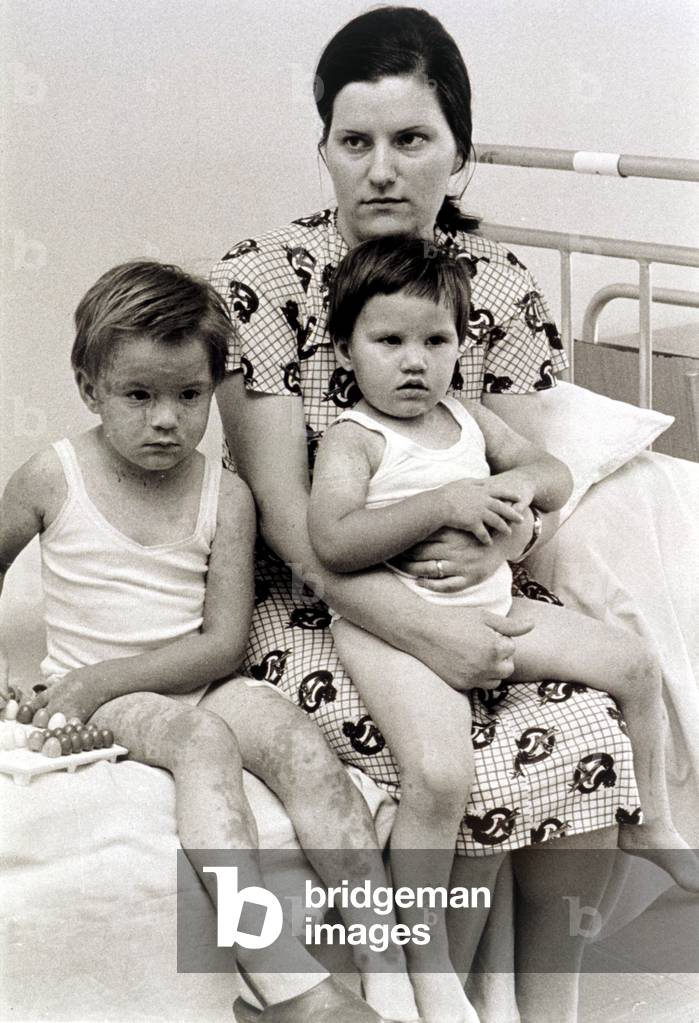 Environmental Disaster at ICMESA Factory, Seveso, 1976 (b/w photo)