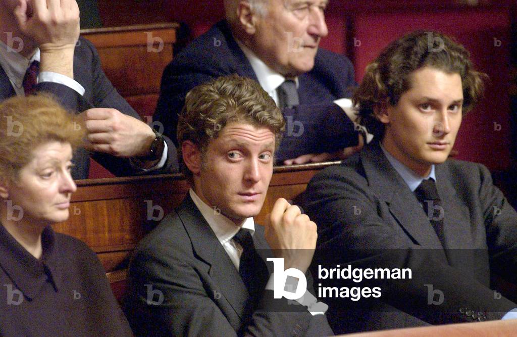 Margherita Agnelli with her sons, Rome, 2003 (photo)