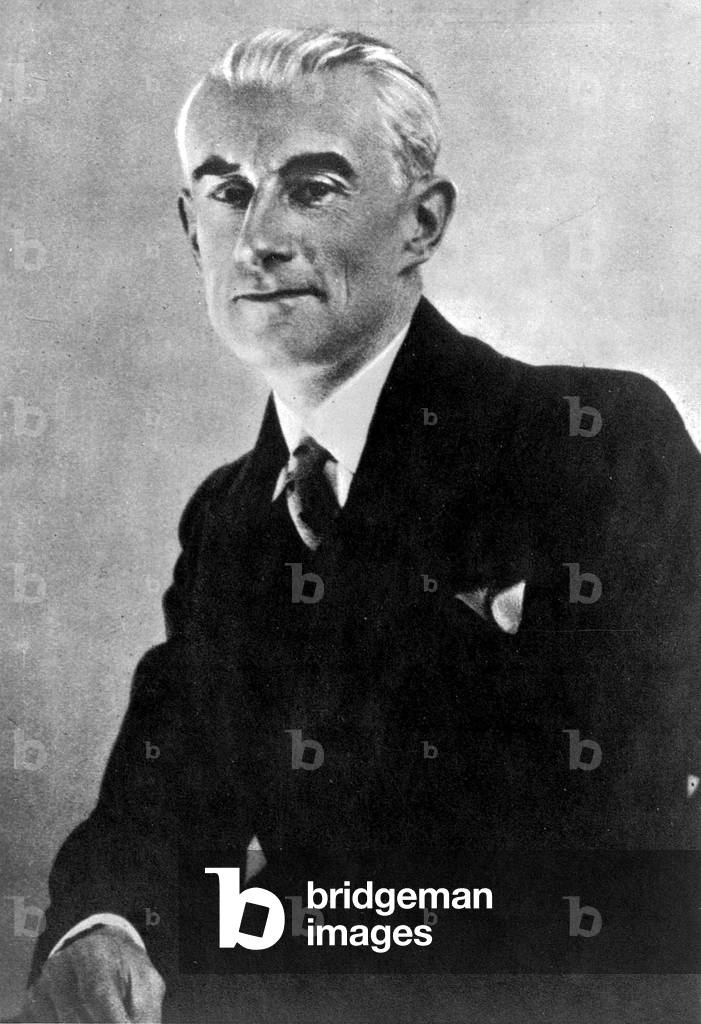 portrait of the French composer Maurice Ravel (1875-1937) in the 20s (b/w photo)