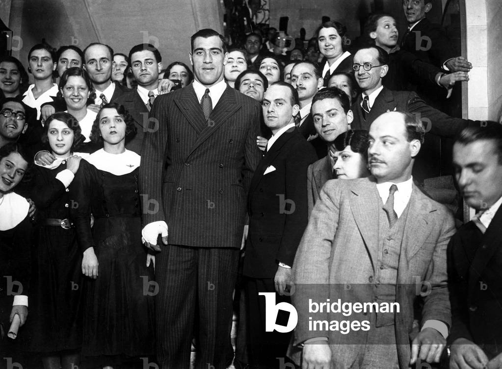 Rome, 14/11/1933. Portrait du boxeur italien Primo Carnera.