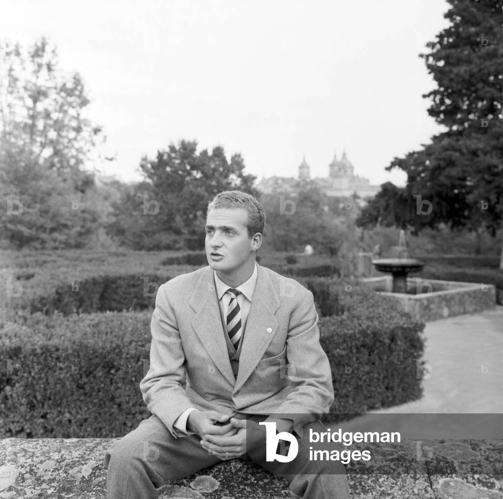 Prince Juan Carlos of Spain, Madrid, Spain, 1960 (b/w photo)