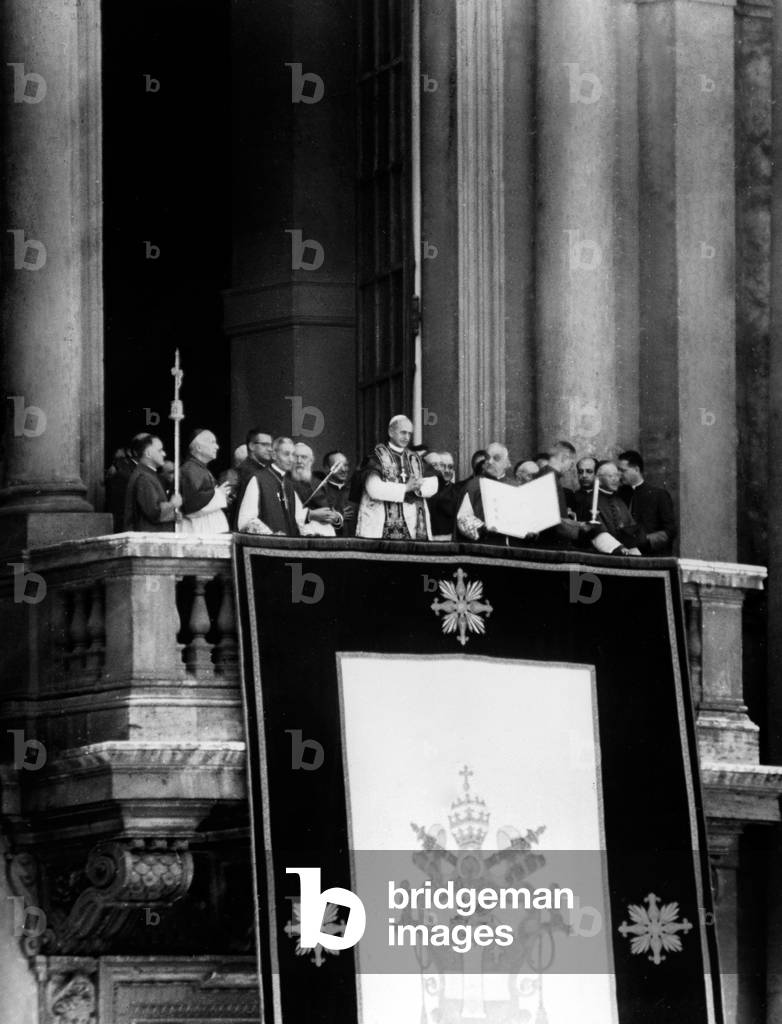 Election of Pope Paul VI, Vatican, 1963 (b/w photo)