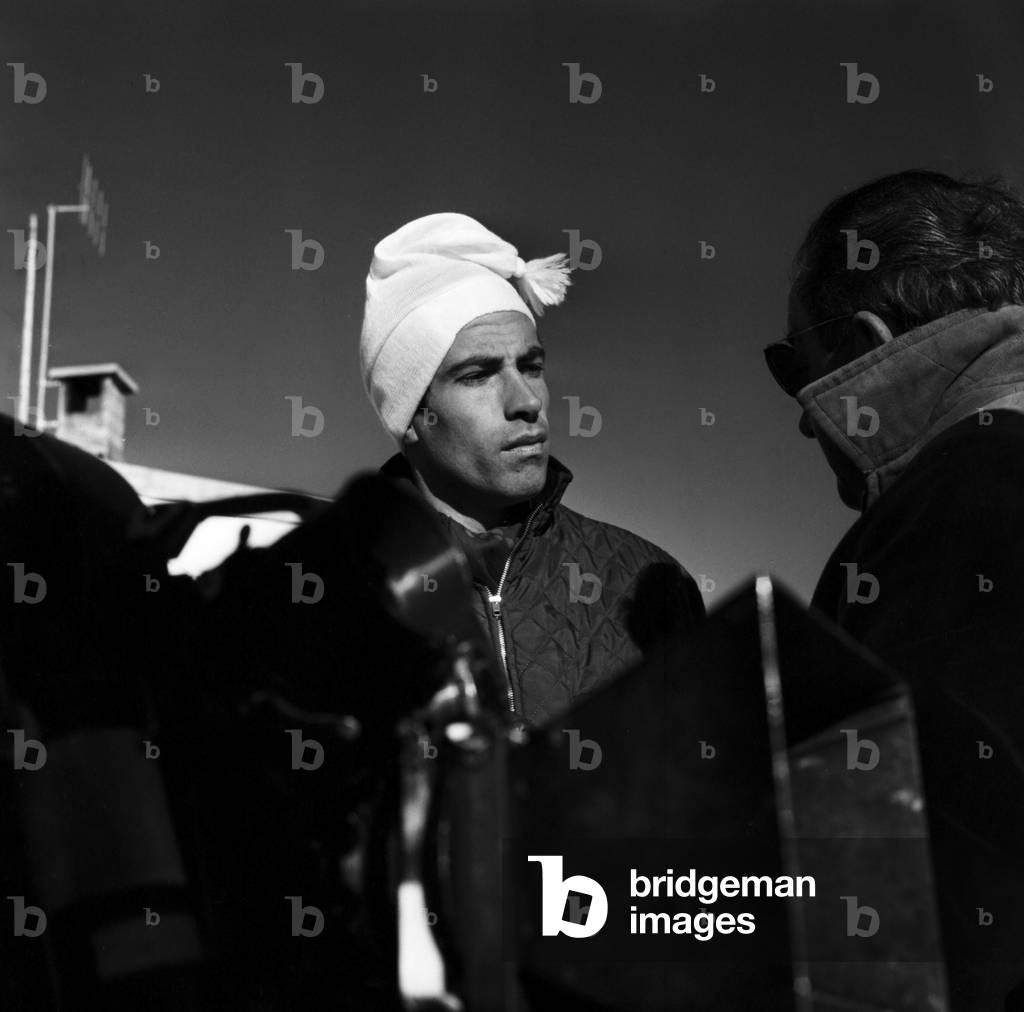 Roger Vadim during the making of his movie 'Les liaisons dangereuses’, Megeve, France, 1959 (b/w photo)