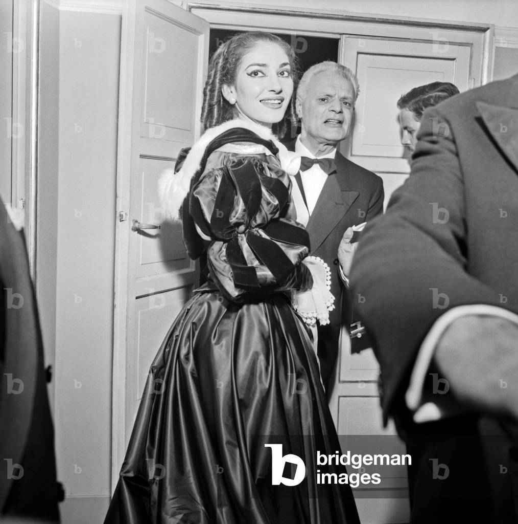Maria Callas at la Scala opening season, 1957 (b/w photo)