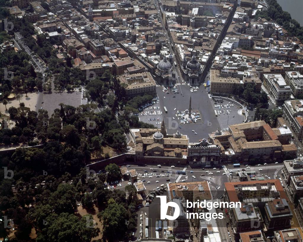 Aerial view of the Piazza del Popolo, Rome, 1964 (photo)