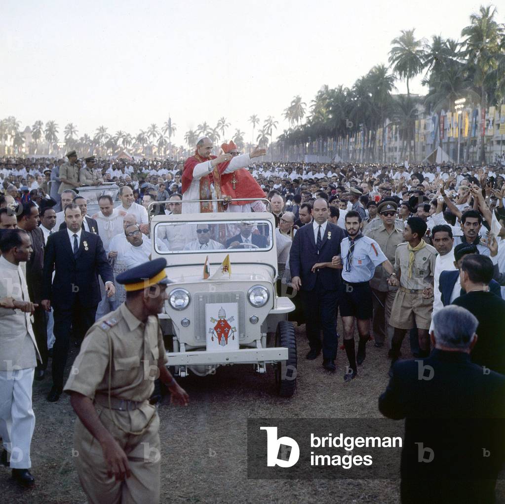 Visit of Pope Paul VI, Mumbai, India, 1964 (b/w photo)