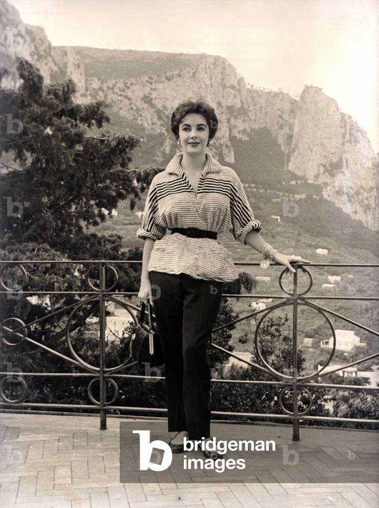 Elizabeth Taylor, Capri, 1953 (b/w photo)