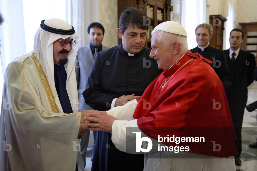Pope Benedict XVI with Abdullah bin Abdulaziz Al Saud, Vatican, 2007 (photo)