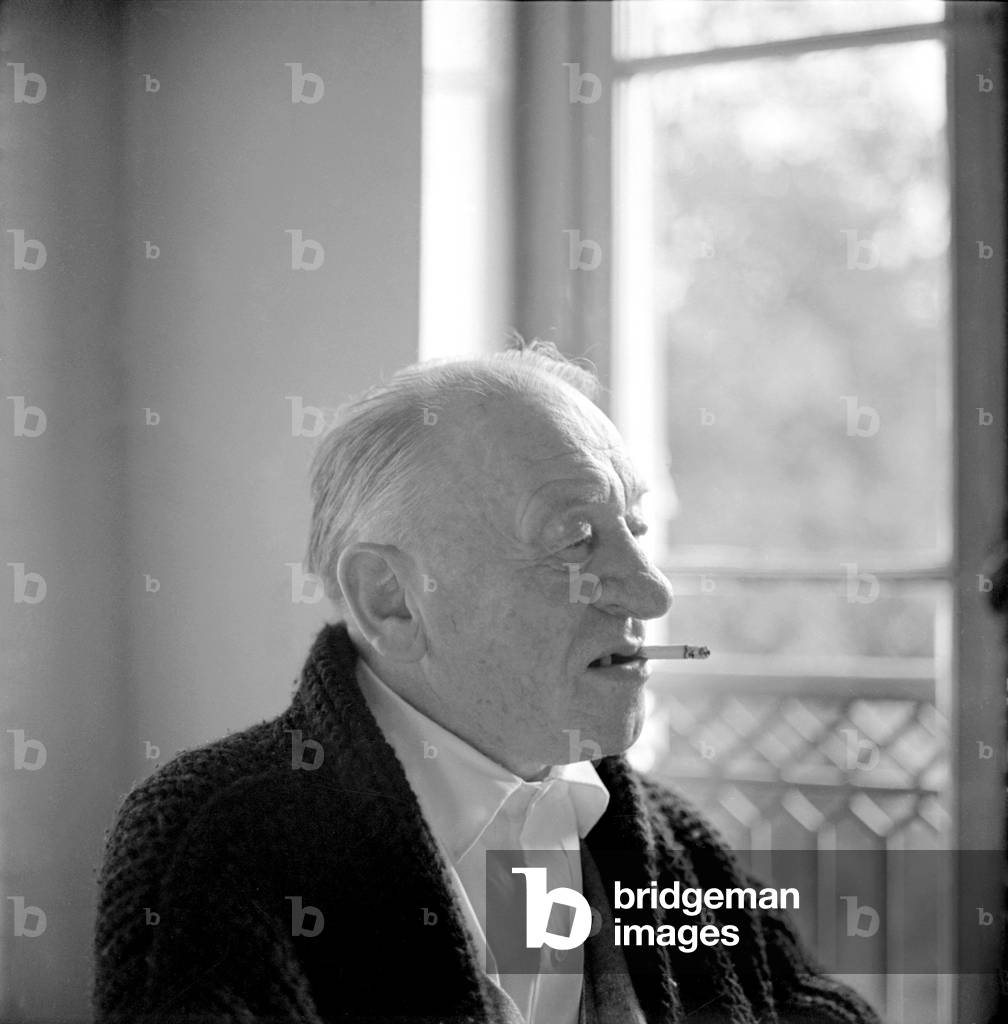 Blaise Cendrars at home, Paris, 1957 (b/w photo)