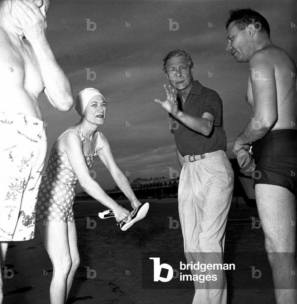 Venise, 09/1956. Festival de cinema de Venise. Le Duc de Windsor (ancien Edouard VIII) (1894 - 1972) et son epouse la duchesse de Windsor (Mrs Simpson). © Farabola/ Leemage