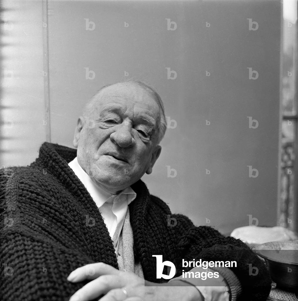 Blaise Cendrars at home, Paris, 1957 (b/w photo)