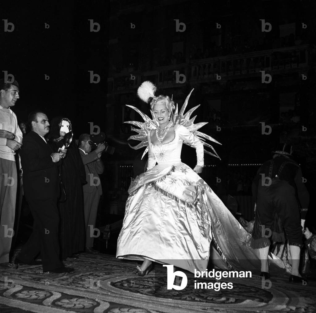 The Bal oriental at the Palazzo Labia, Venice, 1951 (b/w photo)