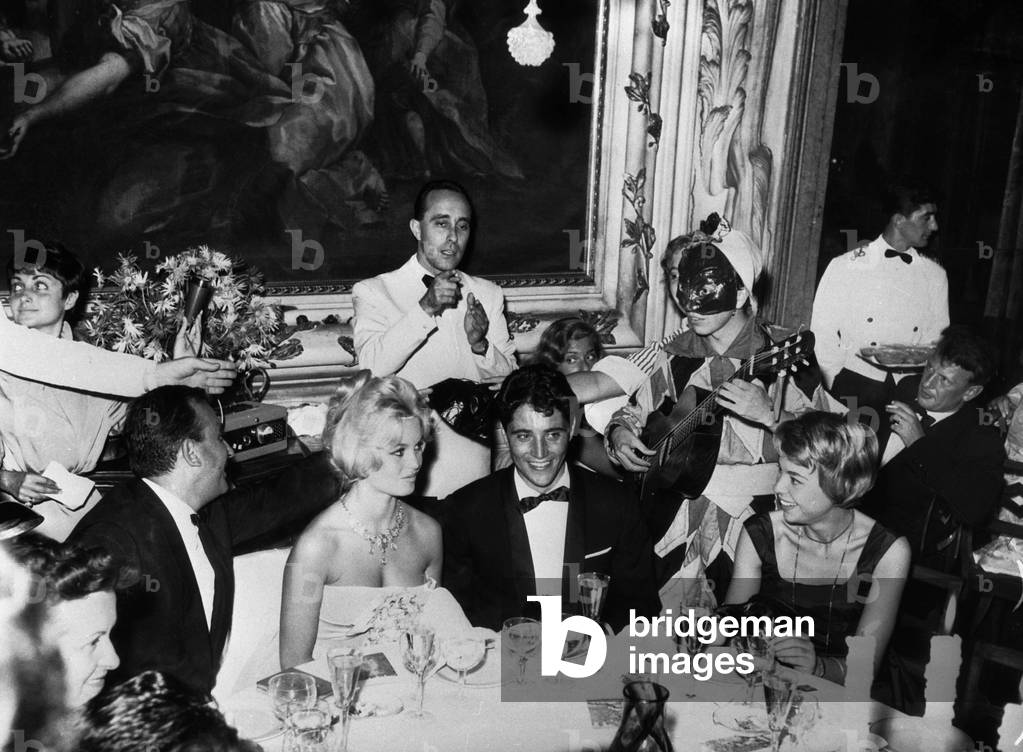 Brigitte Bardot and Sacha Distel, 1958 (b/w photo)