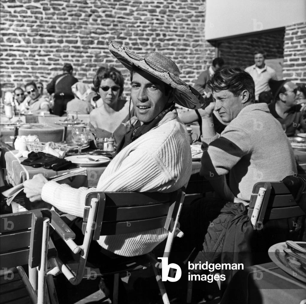 Roger Vadim during the making of his movie 'Les liaisons dangereuses’, Megeve, France, 1959 (b/w photo)