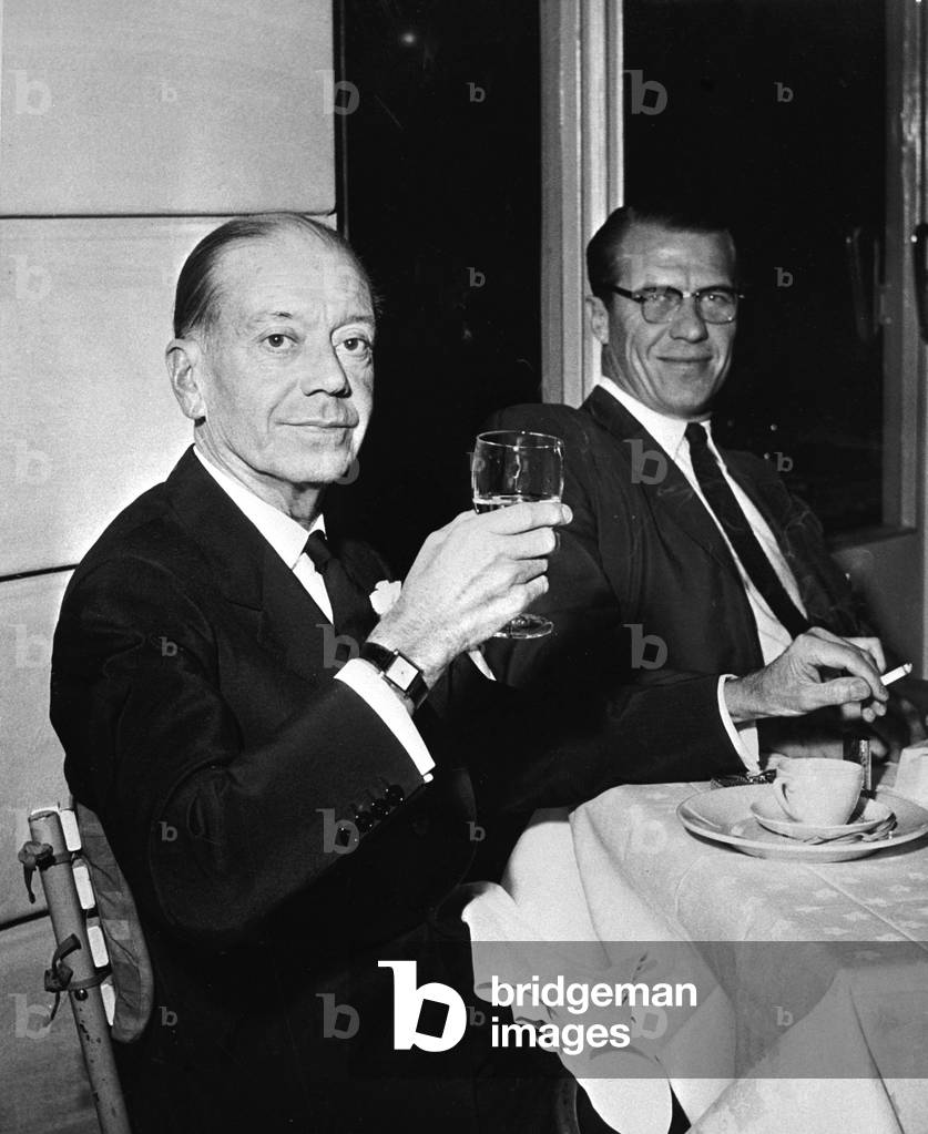 Cole Porter and Robert Bray, Florence, 1957 (b/w photo)