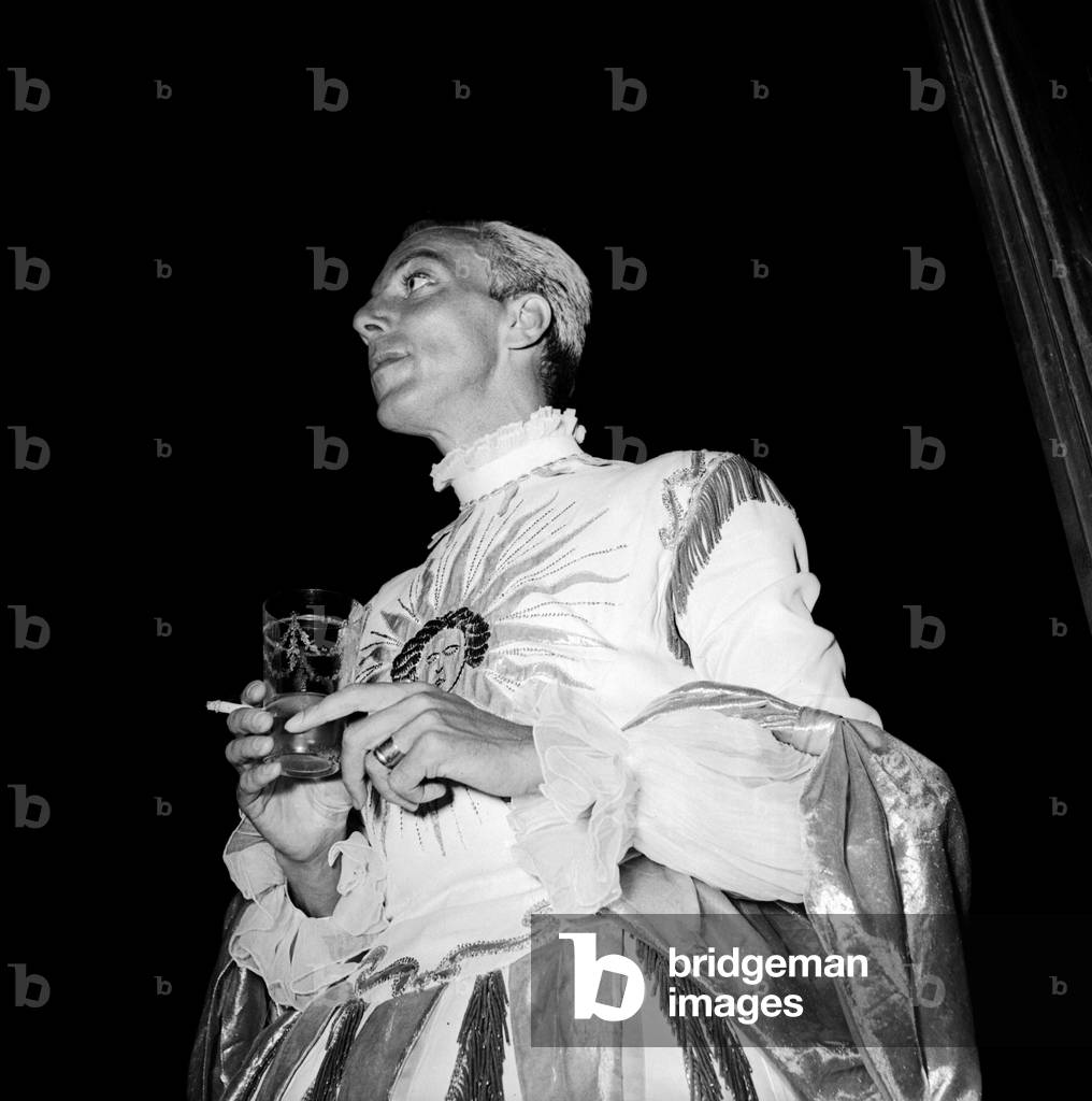 The Bal oriental at the Palazzo Labia, Venice, 1951 (b/w photo)