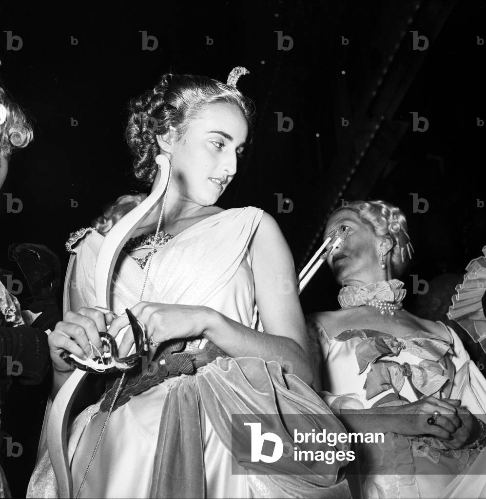 The Bal oriental at the Palazzo Labia, Venice, 1951 (b/w photo)