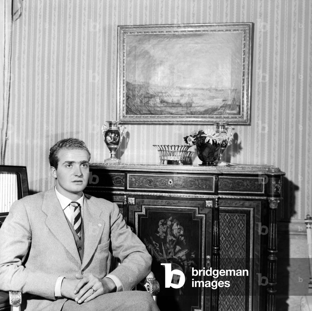 Prince Juan Carlos of Spain, Madrid, Spain, 1960 (b/w photo)